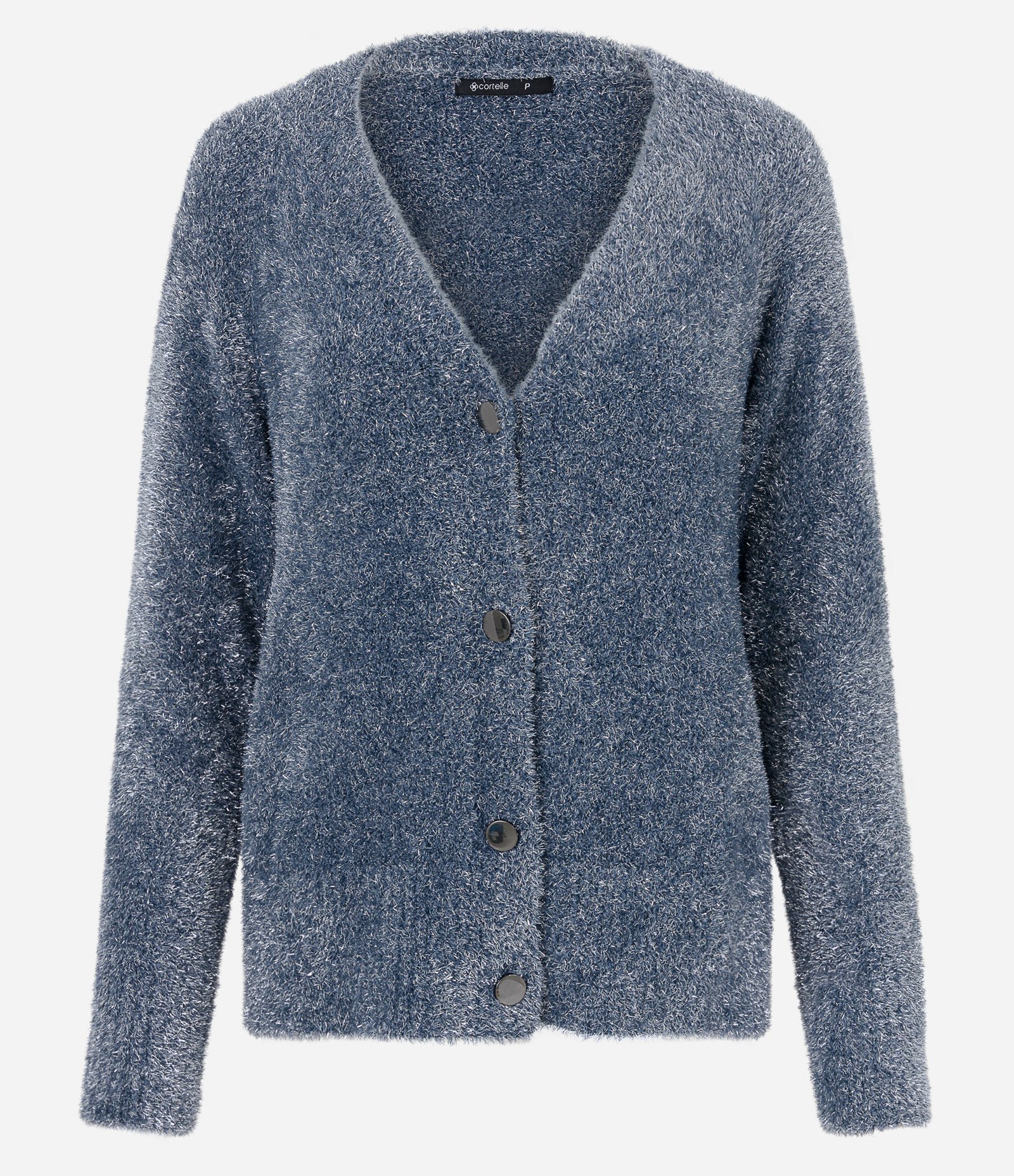 Cardigan em Tricô com Pelinhos e Fio Metalizado Cinza 7