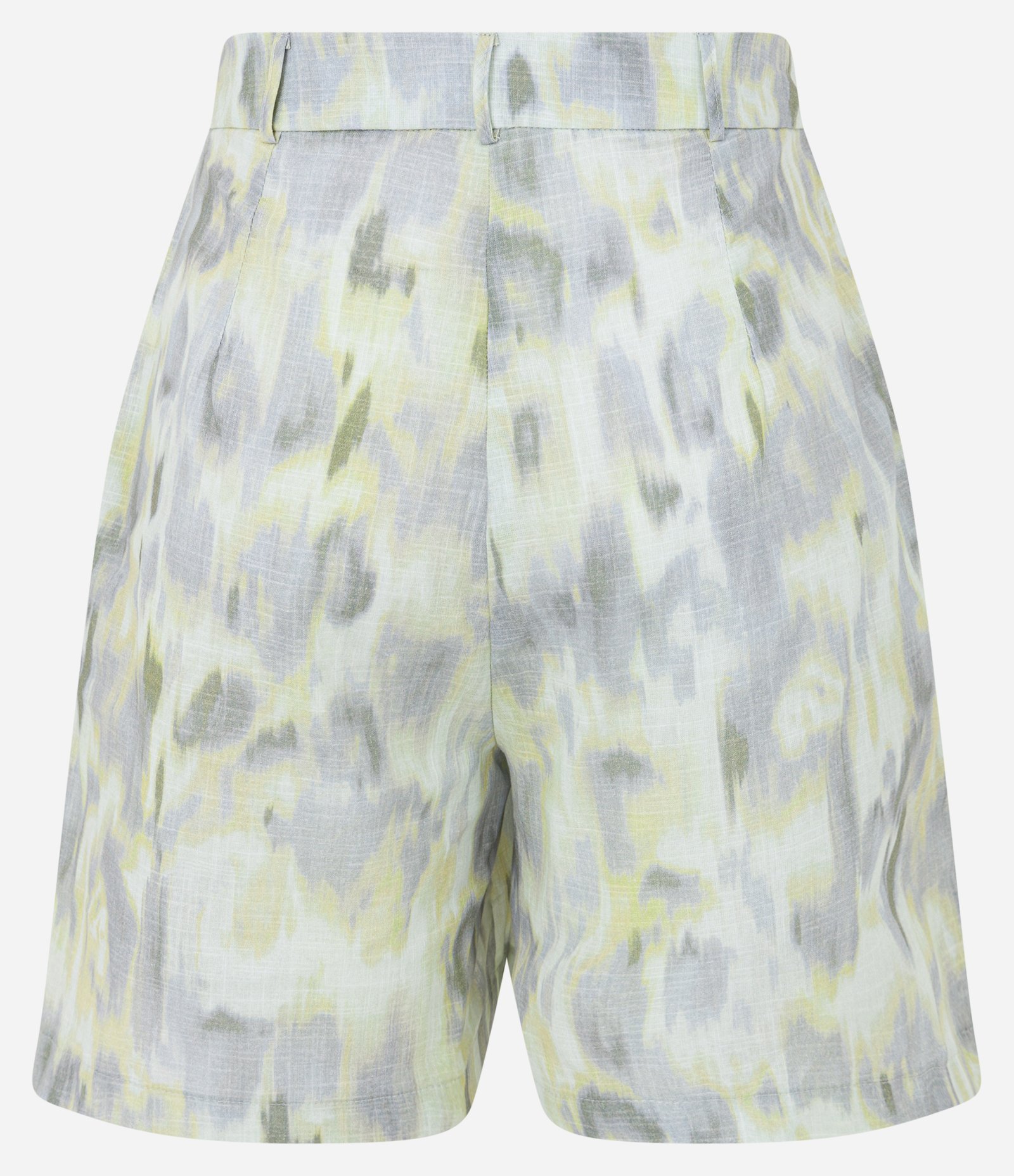 Short em Tricoline com Bolso Faca e Estampa Abstrata Verde/ Azul 3