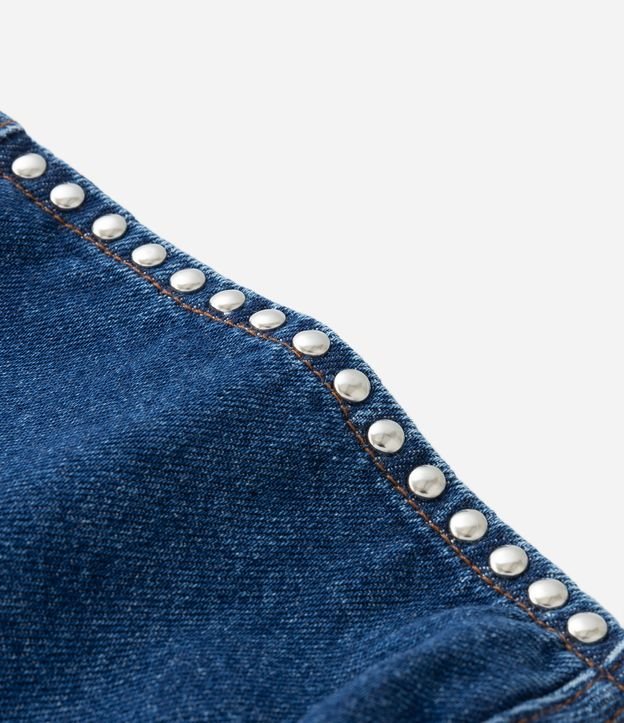 Top em Jeans com Aplicação de Tachas Curve & Plus Size Azul 7