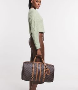 Bolsa Mala Grande com Detalhes de Fivelas e Alças Duplas