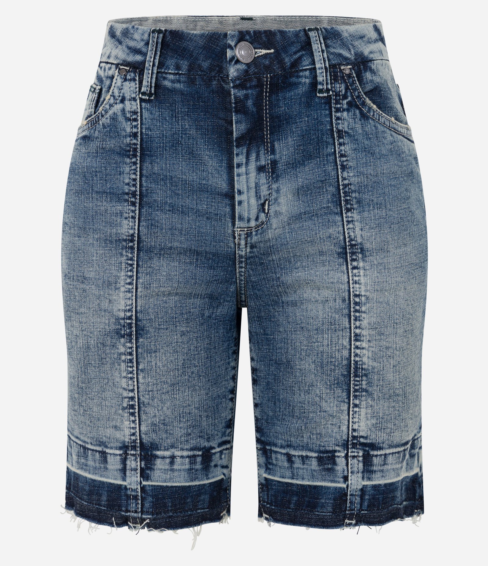 Short Jeans com Recortes e Barra Desfiada Azul 6