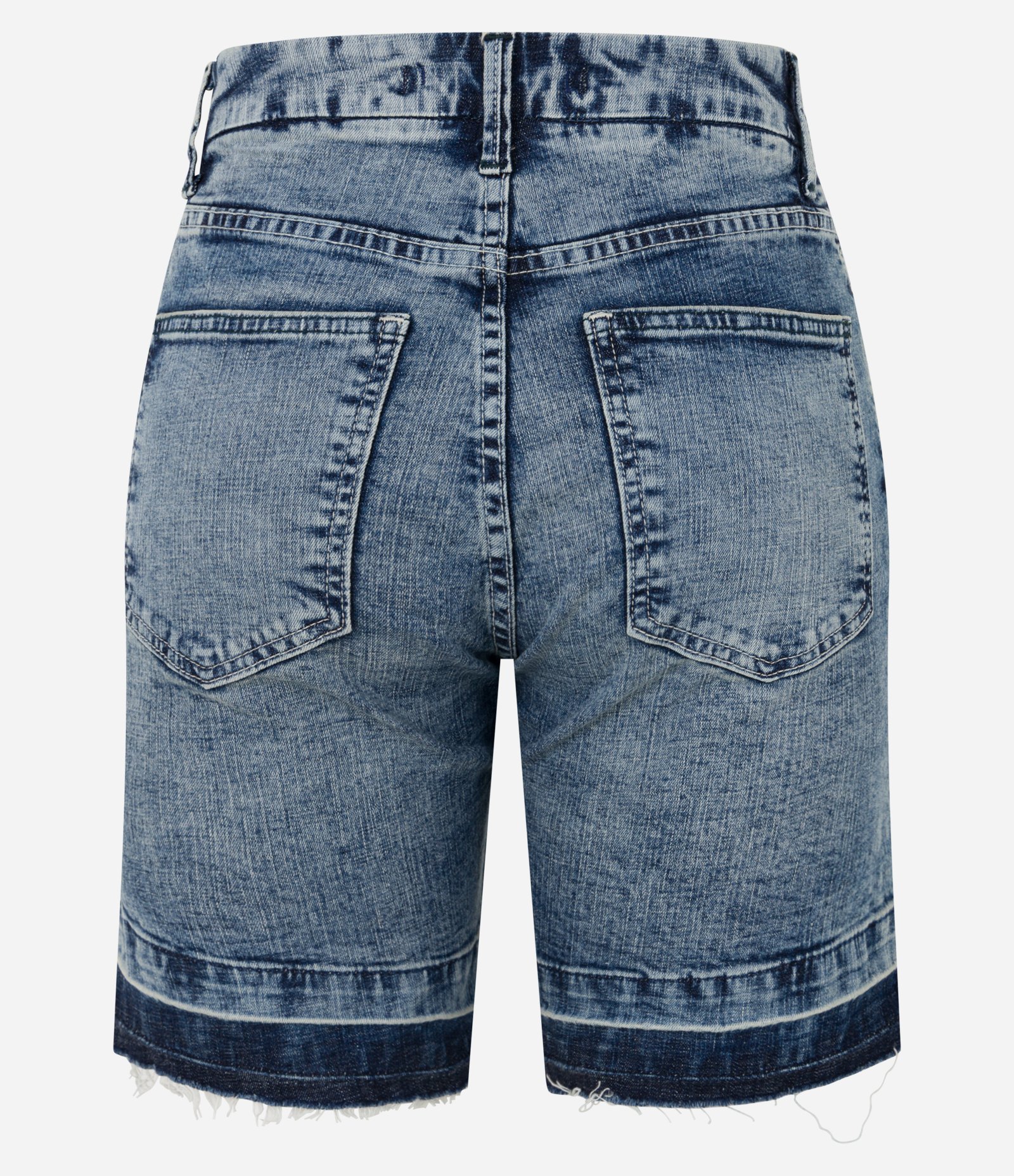 Short Jeans com Recortes e Barra Desfiada Azul 7