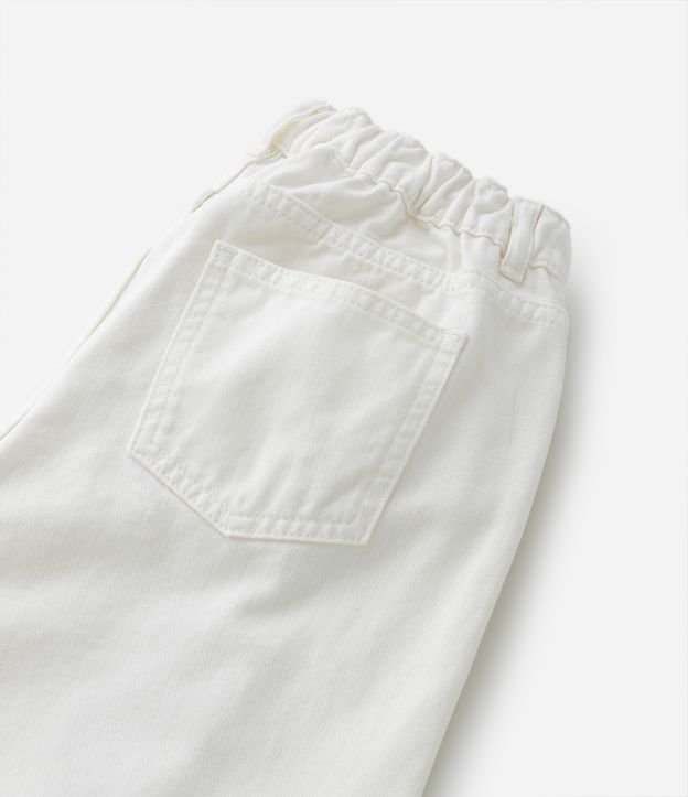 Calça Wide Leg infantil Jeans com Estampas Variadas - Tam 5 a 14 anos Off White 3