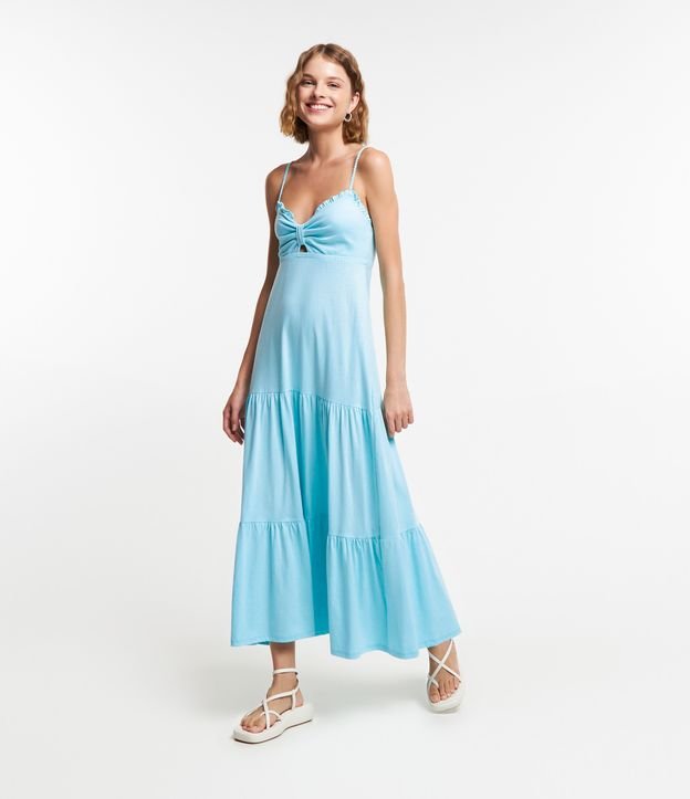 Vestido New Midi em Meia Malha com Alcinha Trançada