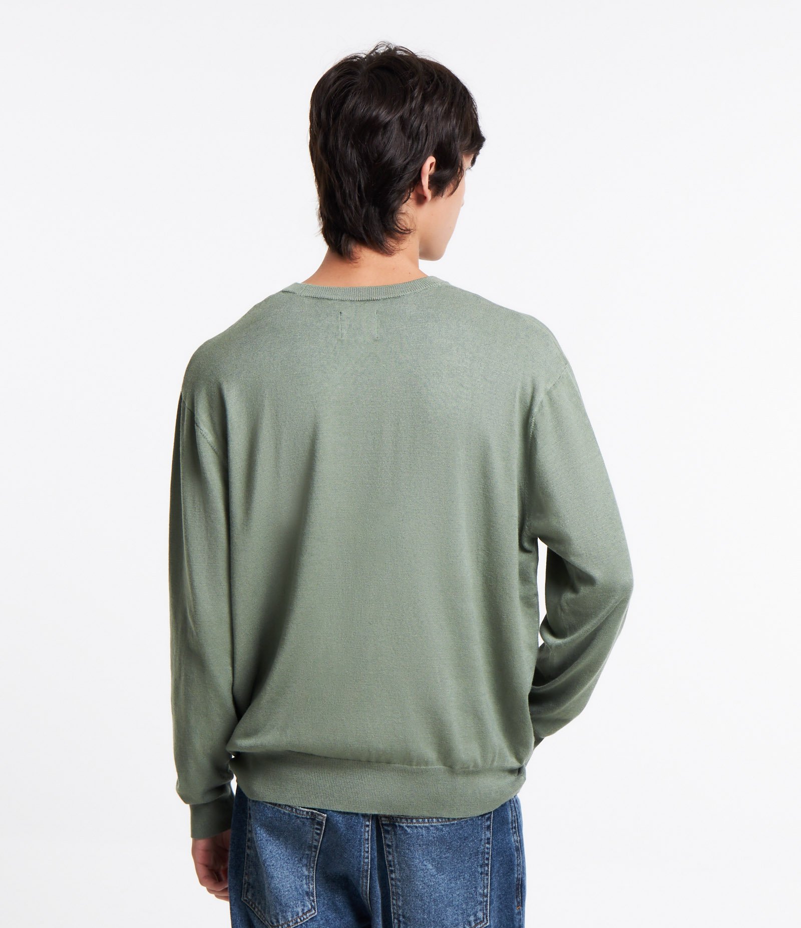 Suéter Comfort em Tricô com Gola Redonda Verde 3