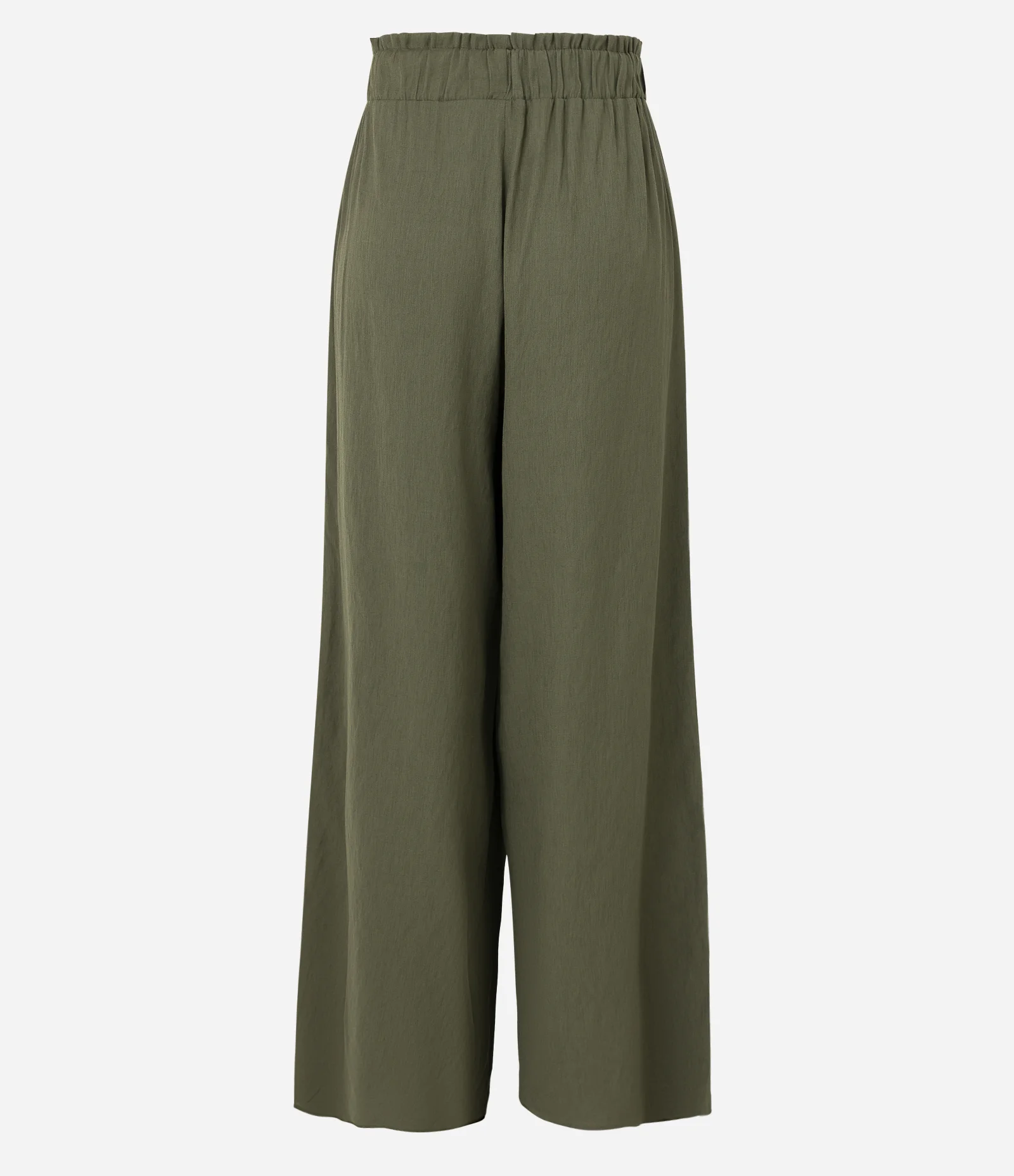 Calça Pantalona em Viscose com Cós Elástico Verde 2