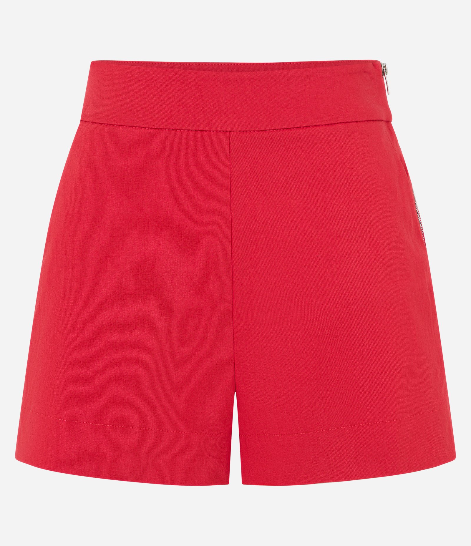 Short em Bengaline com Zíper Tratorado na Lateral Vermelho 5