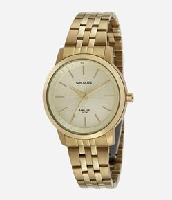 Kit Relógio Seculus Analógico com Pulseira e Caixa em Metal 20890LPSKDA1K1