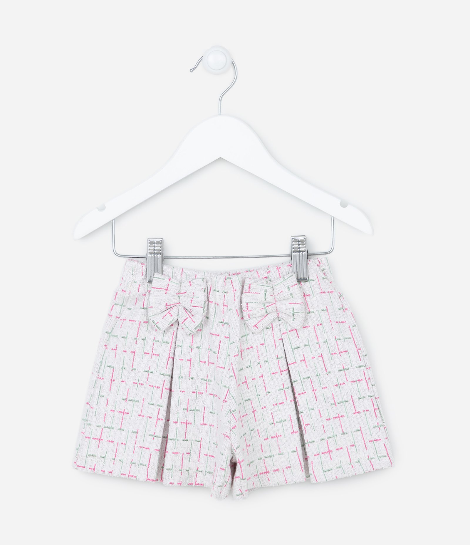 Short Saia Infantil em Tweed - Tam 1 a 5 anos Branco 1