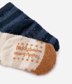 Kit 02 Meias Infantis em Chenille com Bichinhos - Tam 0 a 12 meses