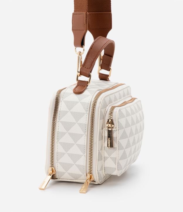 Bolsa Câmera Bag Pequena com Estampa de Triângulos Off White 3