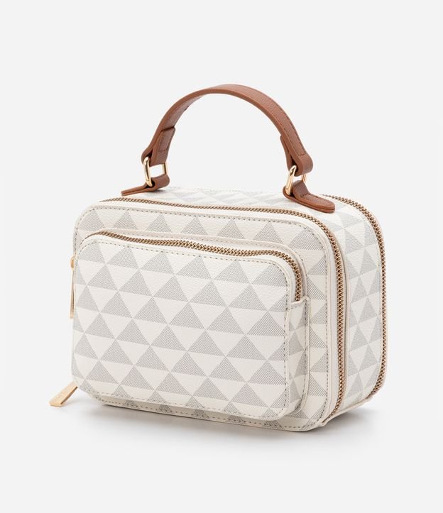 Bolsa Câmera Bag Pequena com Estampa de Triângulos Off White 4