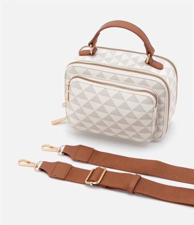 Bolsa Câmera Bag Pequena com Estampa de Triângulos Off White 7