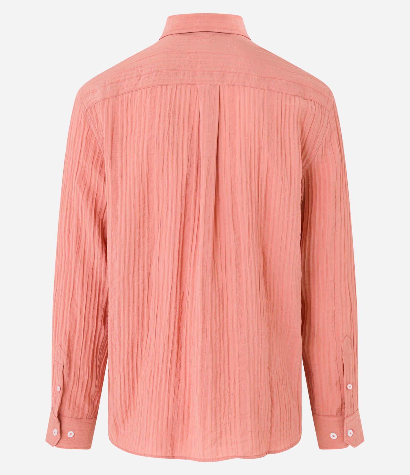 Camisa Fluída Manga Longa em Viscose Texturizada Laranja Coral 9