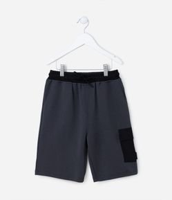 Bermuda Infantil em Moletom com Bolso Cargo - Tam 5 a 14 Anos