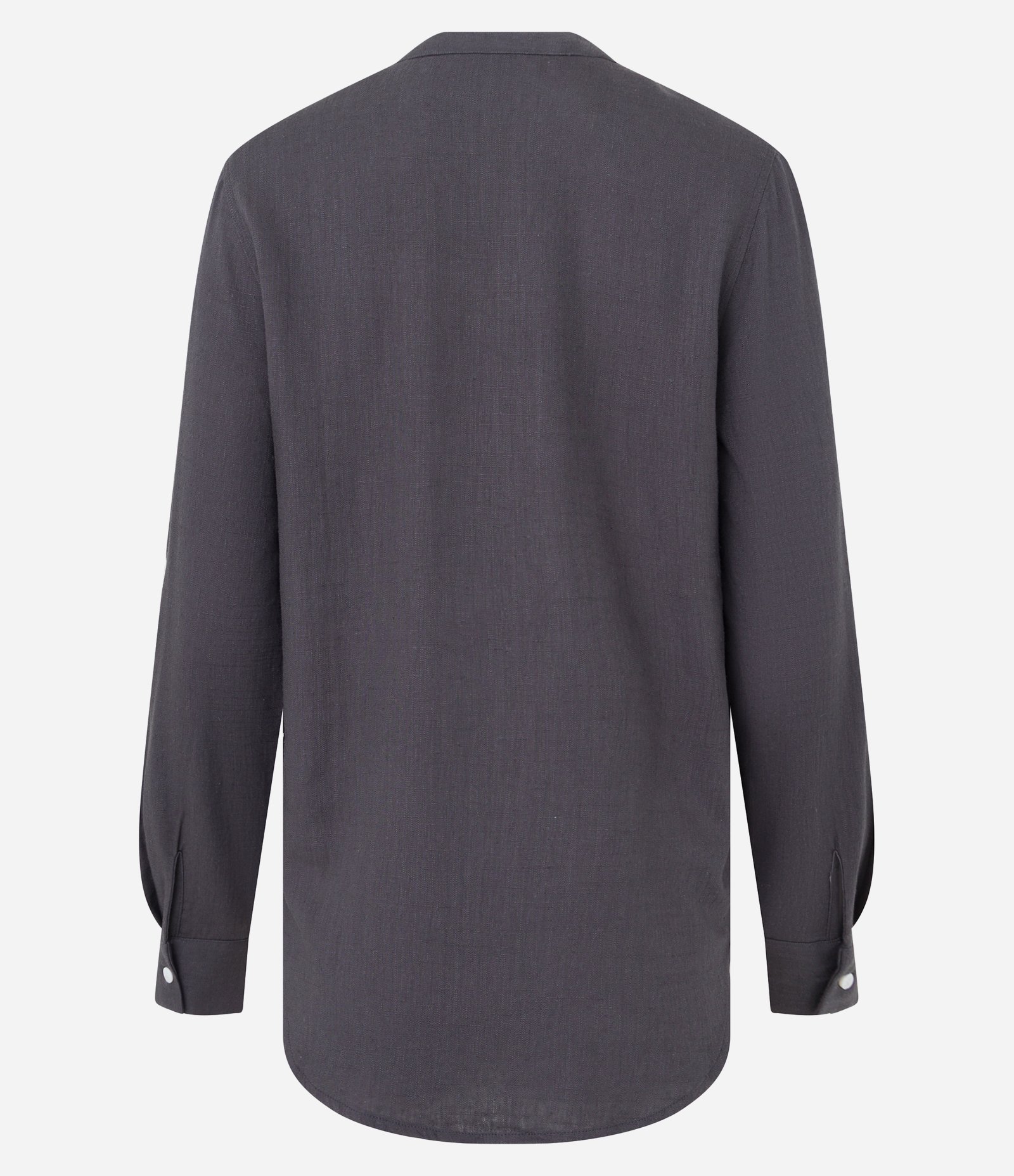 Camisa em Viscolinho com Abotoamento Frontal Cinza Chumbo 7