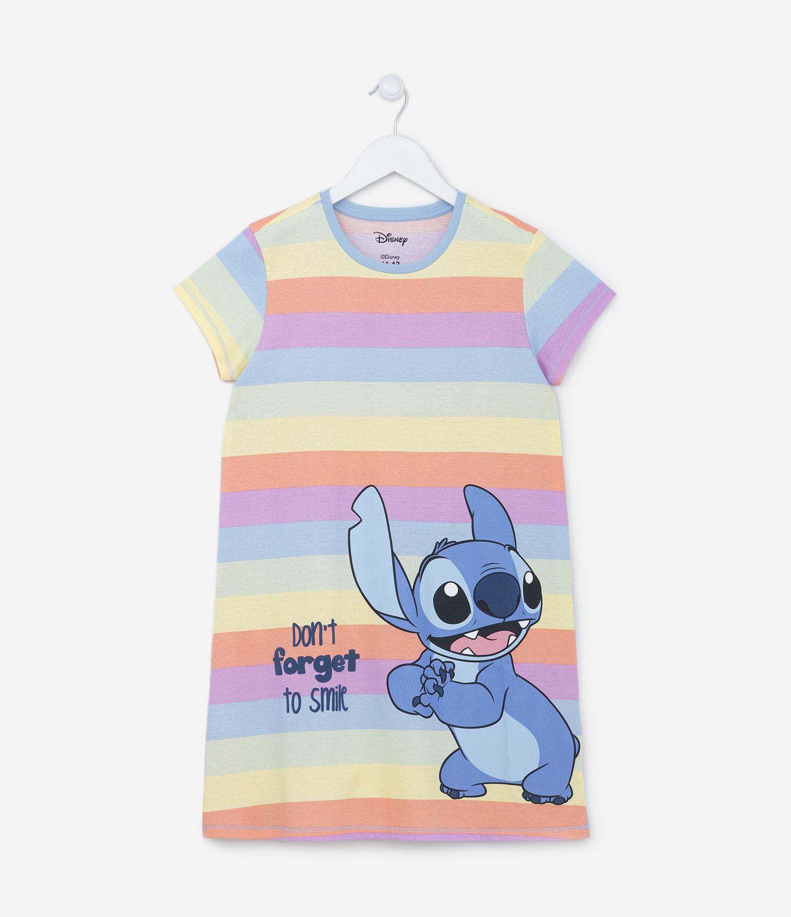 Camisola Infantil Listradinha com Estampa Stitch - Tam 5 a 14 Anos Multicores 1
