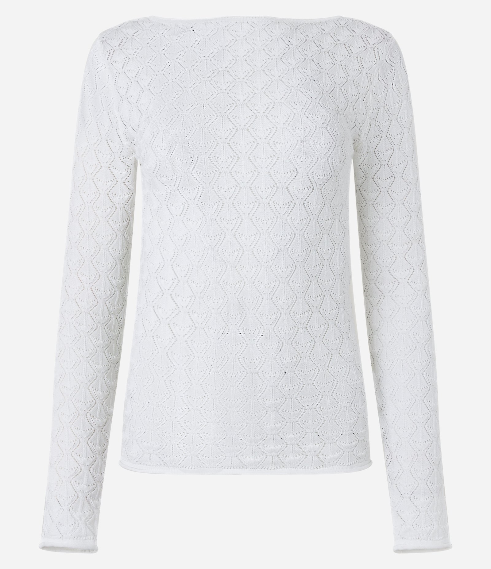 Blusa em Tricô com Textura Padronagem Geométrica Branco Neve 6