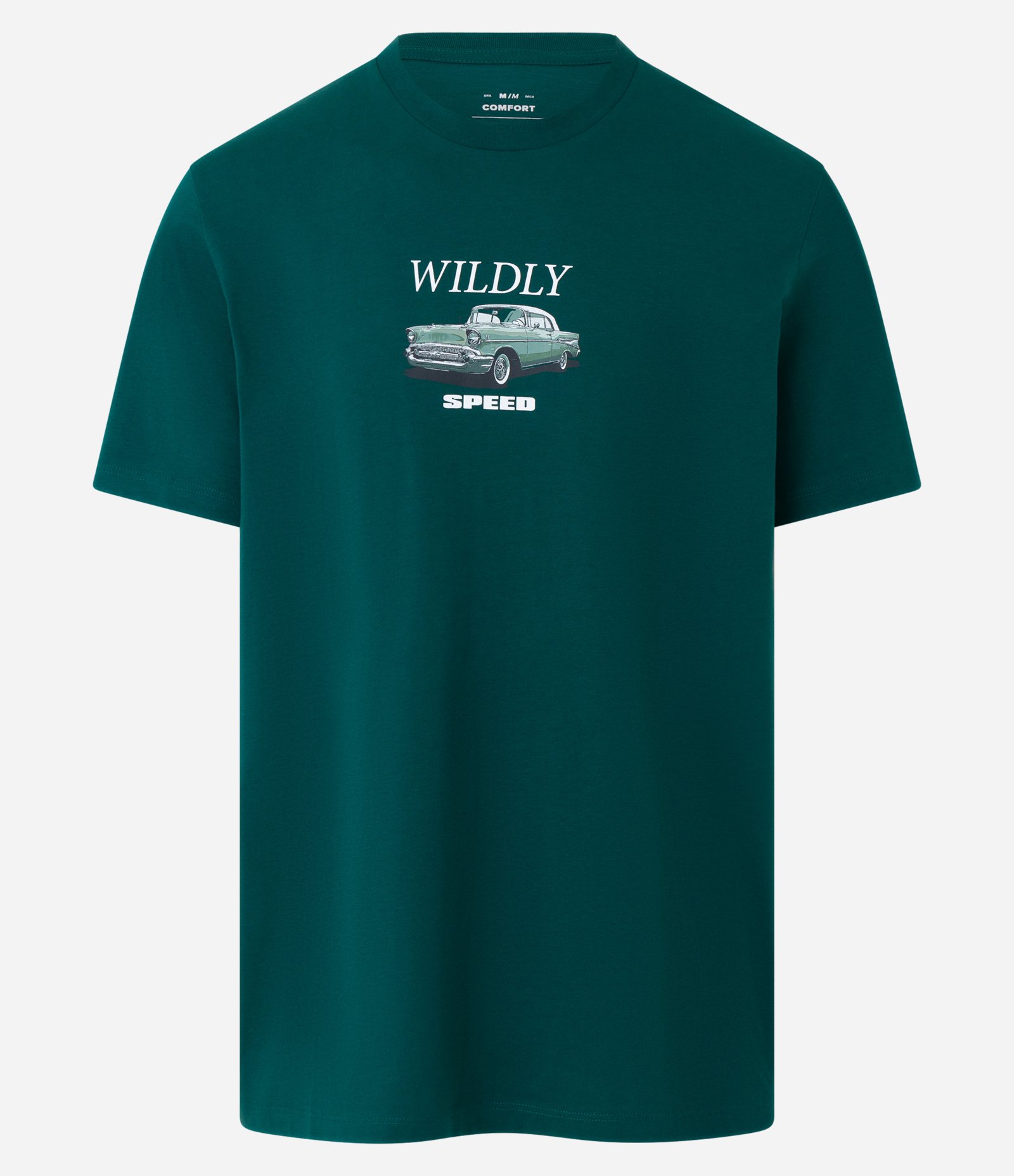 Camiseta Comfort em Meia Malha com Estampa Wildly Speed Car Verde 5