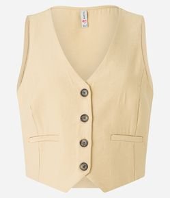 Colete Alfaiatado em Viscose com Botões