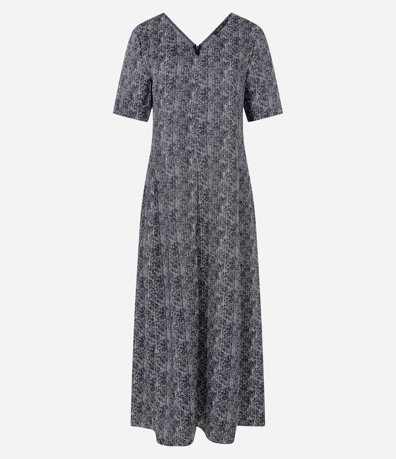 Vestido Midi em Tecido Acetinado com Estampa Abstrata Preto/ Branco 5