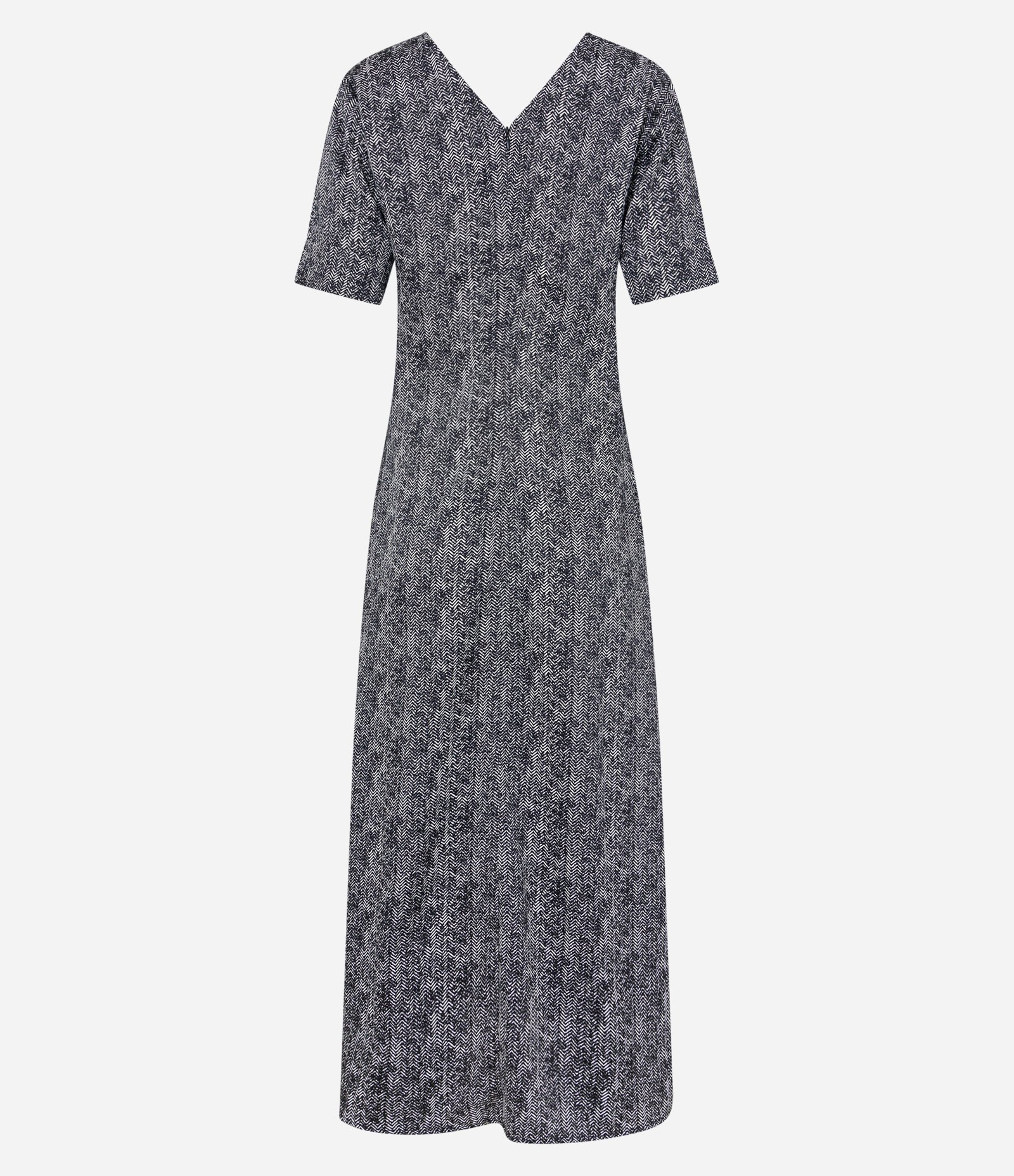 Vestido Midi em Tecido Acetinado com Estampa Abstrata Preto/ Branco 6