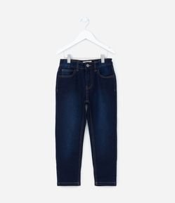 Calça Slim Infantil em Jeans Estonado - Tam 5 a 14 anos