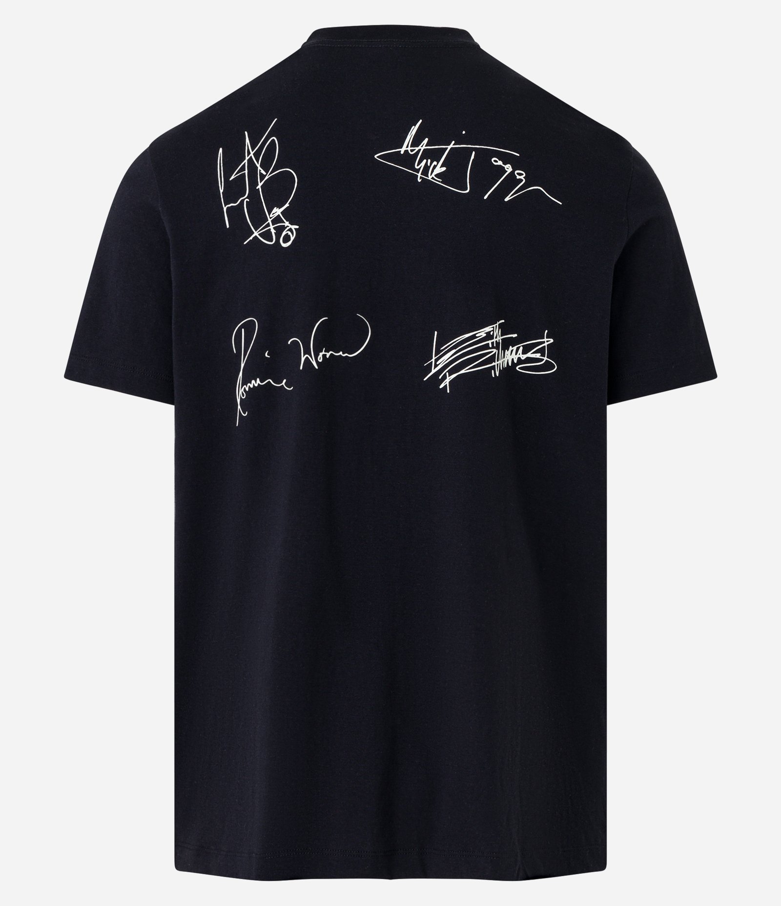 Camiseta em Meia Malha com Estampa Rolling Stones Frente e Costas Preto 7