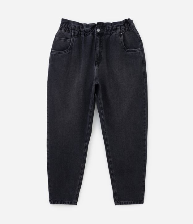 Calça Clochard Jeans com Cós Elástico Curve & Plus Size Preto 5