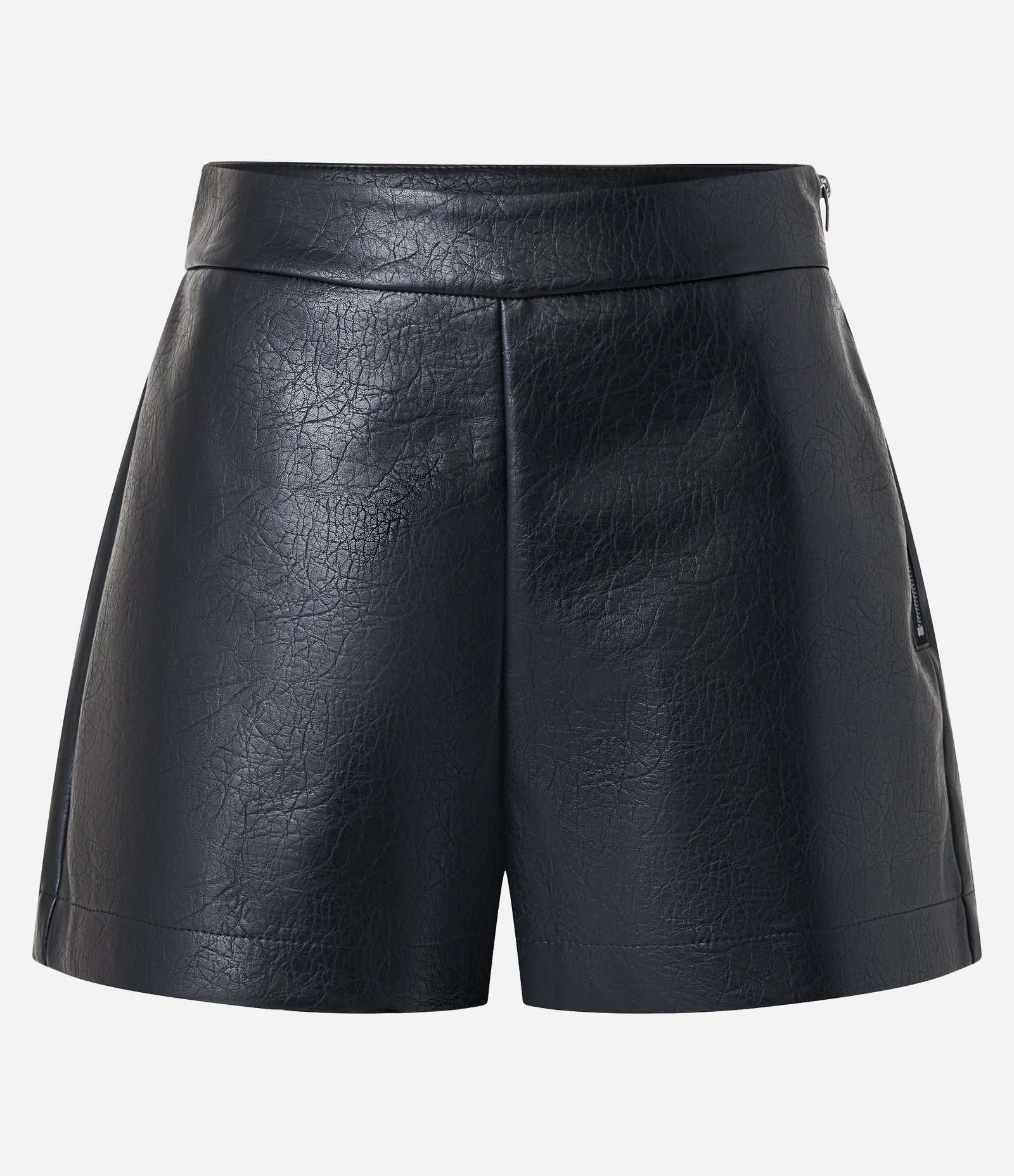 Short Curto em Pu e Zíper Tratorado na Lateral Preto 5