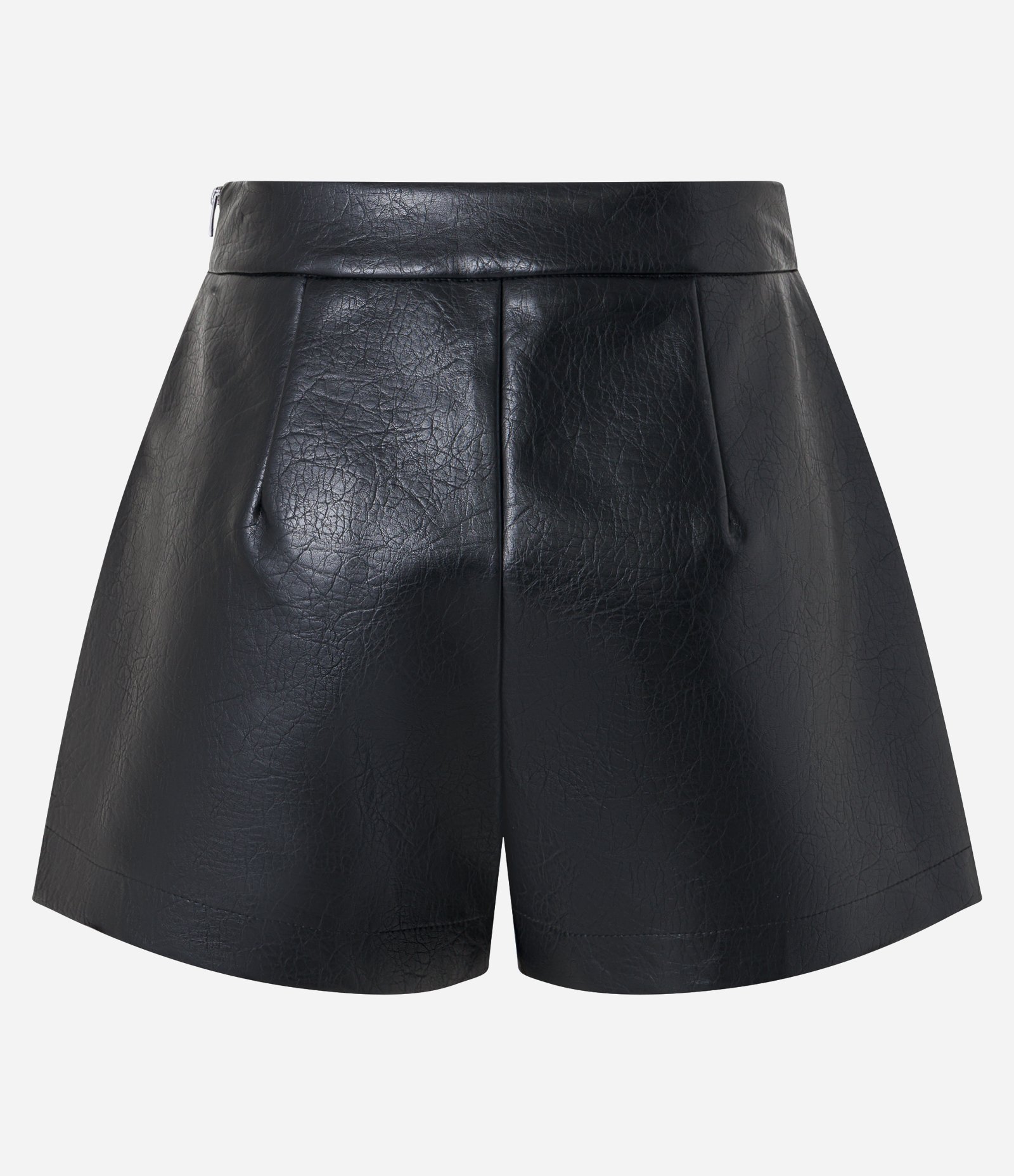 Short Curto em Pu e Zíper Tratorado na Lateral Preto 6