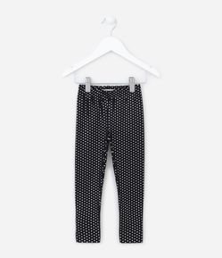 Calça Legging Infantil em Meia Malha com Estampa de Estrelas - Tam 1 a 5 anos
