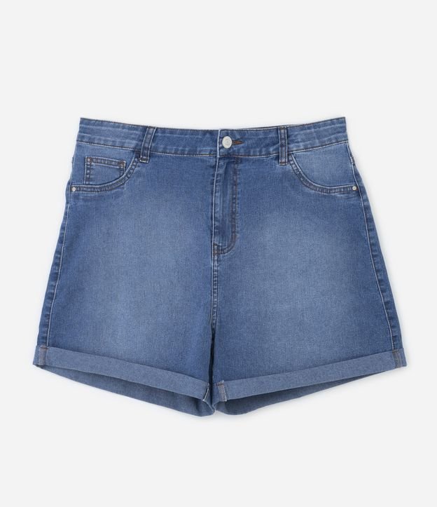 Short Jeans com Elastano e Cós Médio Curve & Plus Size Azul 7