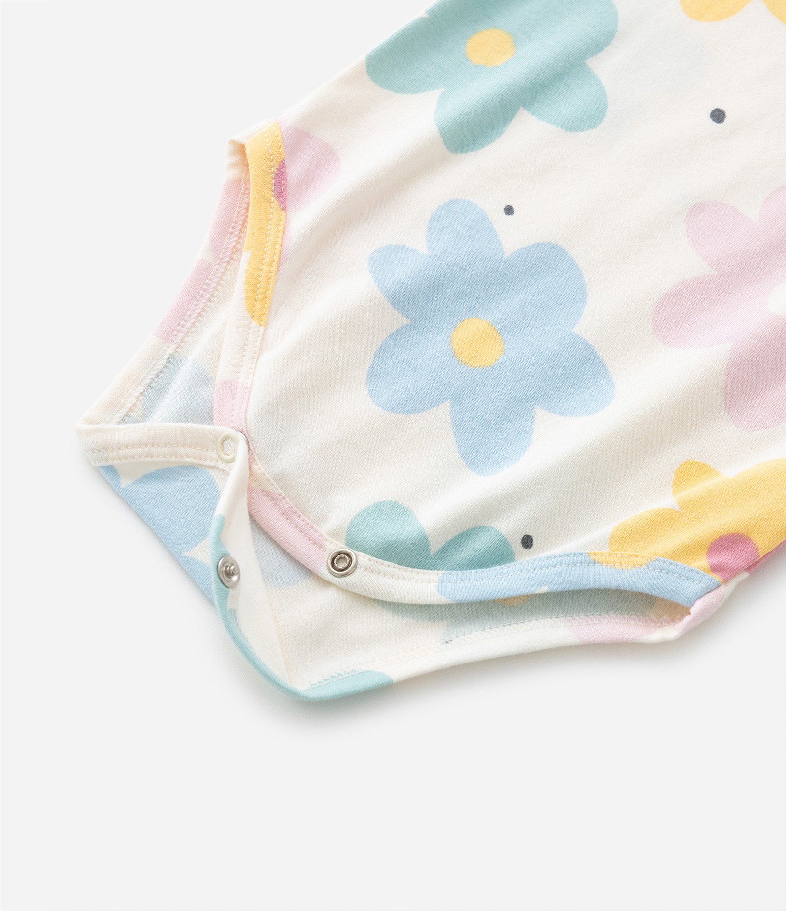 Body Longo Infantil com Estampa Floral - Tam RN a 18 meses Bege 5