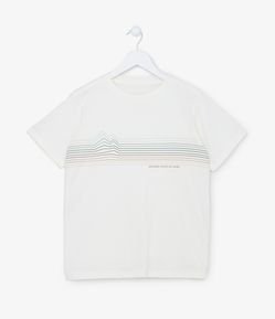 Camiseta Manga Curta Infantil com Estampa Listrada - Tam 5 a 14 anos