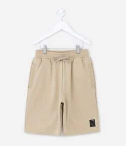 Bermuda Infantil com Cós Elástico e Etiqueta na Barra - Tam 5 a 14 Anos