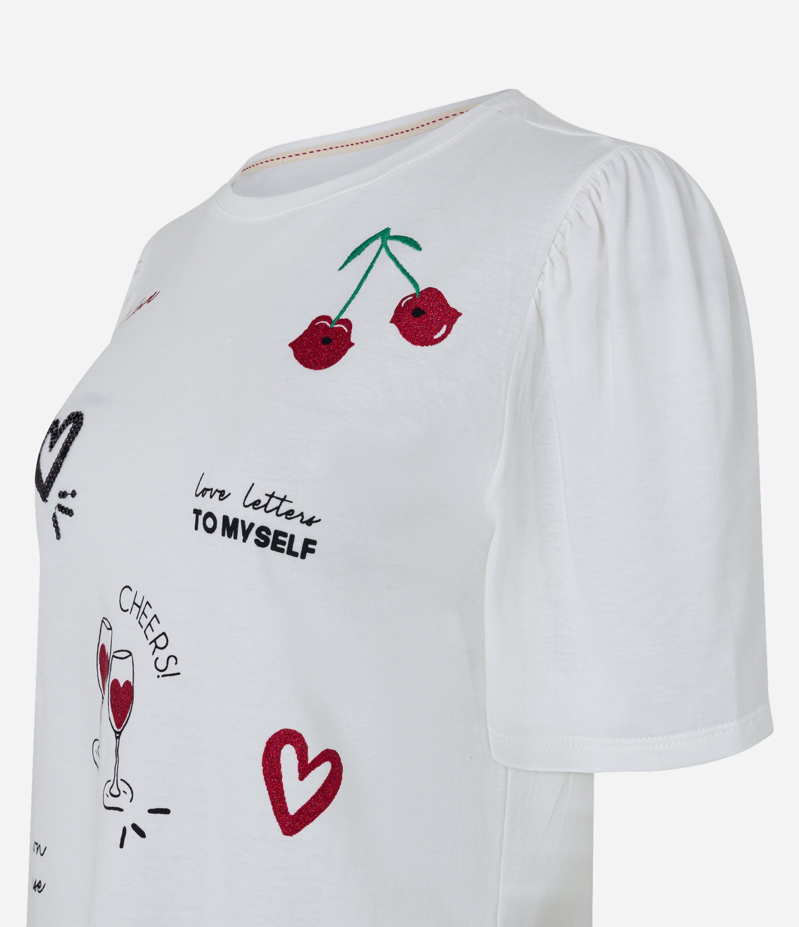 Blusa em Algodão com Manga Bufante e Estampas Cool Branco Neve 6