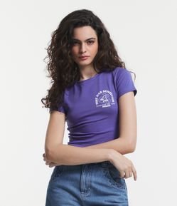 Blusa Cropped em Meia Malha com Estampa Time das Sensiveis