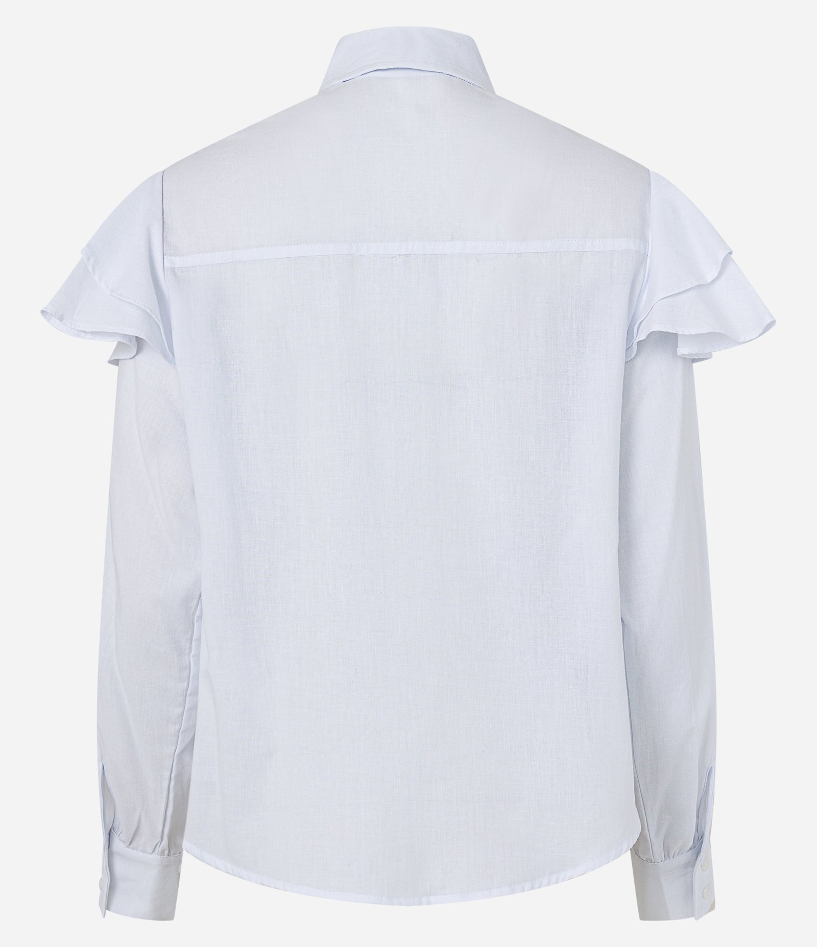 Camisa em Linho com Babados na Manga Branco 6