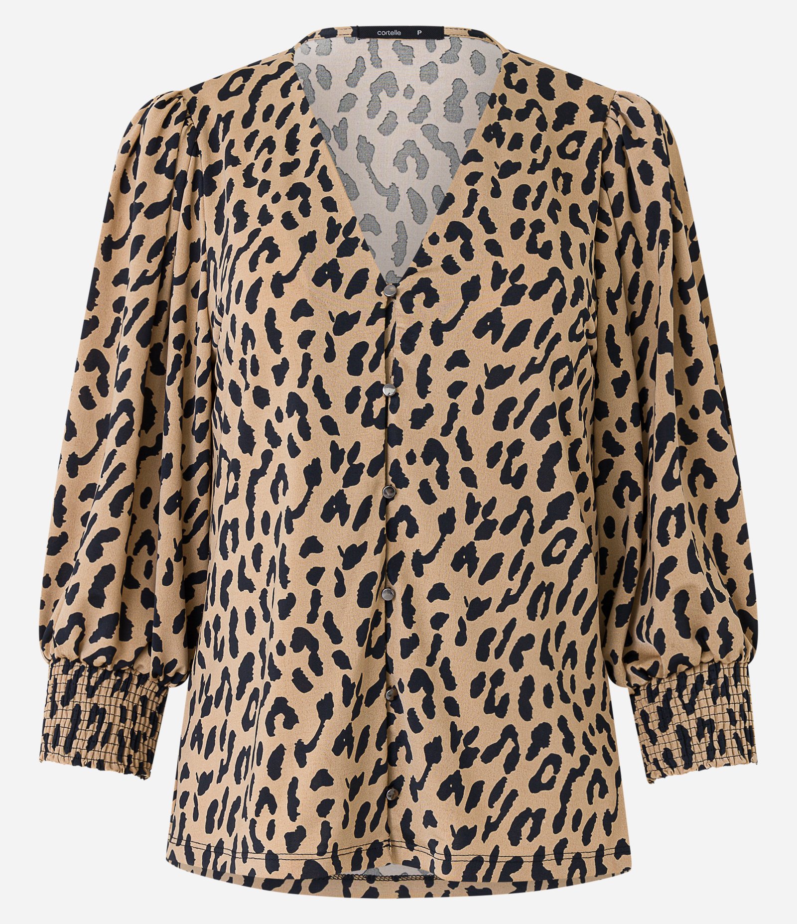 Blusa com Manga 3/4 Bufante e Detalhe em Lastex no Punho Marrom 5