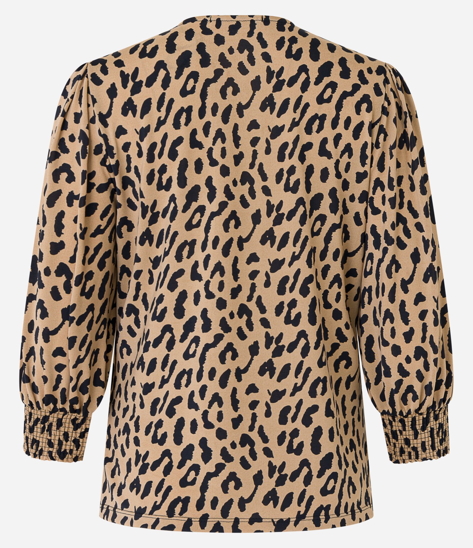 Blusa com Manga 3/4 Bufante e Detalhe em Lastex no Punho Marrom 6