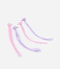 Kit 04 Presilhas de Cabelo com Fios Coloridos