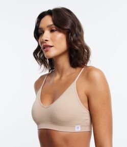 Sutiã Top sem Bojo em Microfibra com Textura Canelada