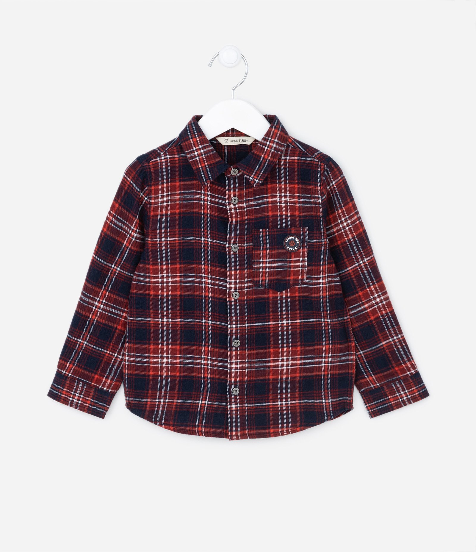 Camisa Infantil em Flanela Xadrez - Tam 1 a 5 anos Vermelho/Azul Marinho 1