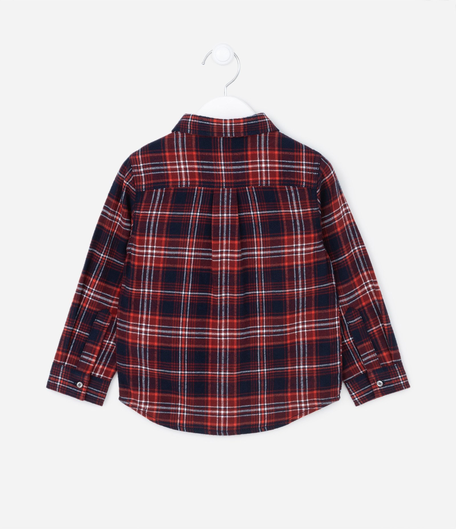 Camisa Infantil em Flanela Xadrez - Tam 1 a 5 anos Vermelho/Azul Marinho 2