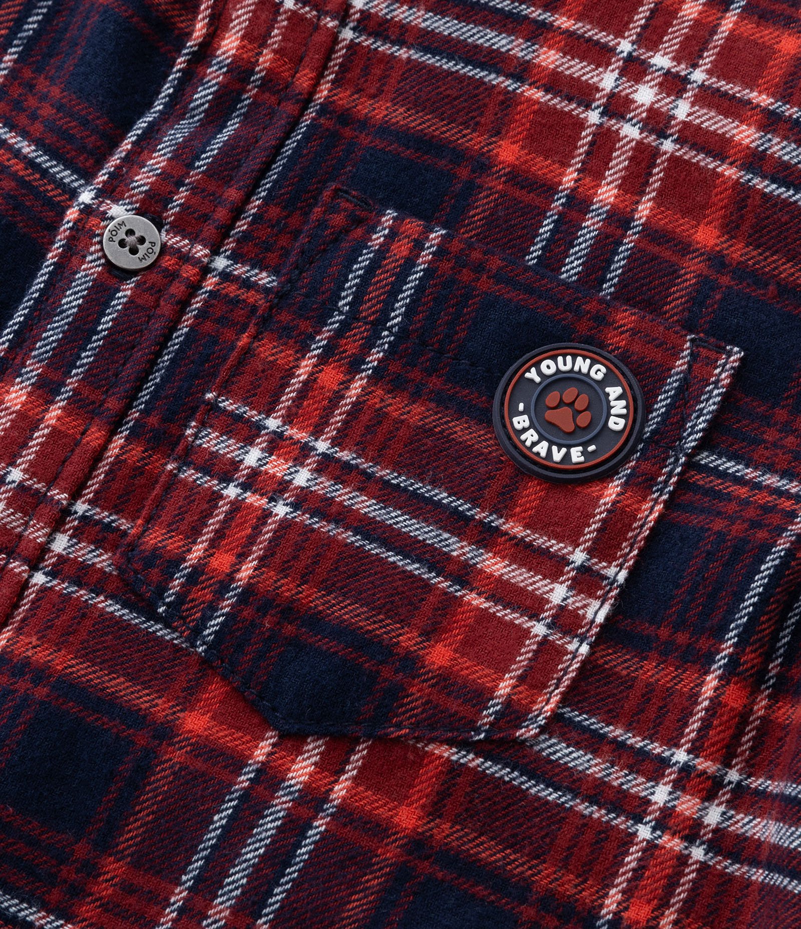 Camisa Infantil em Flanela Xadrez - Tam 1 a 5 anos Vermelho/Azul Marinho 4