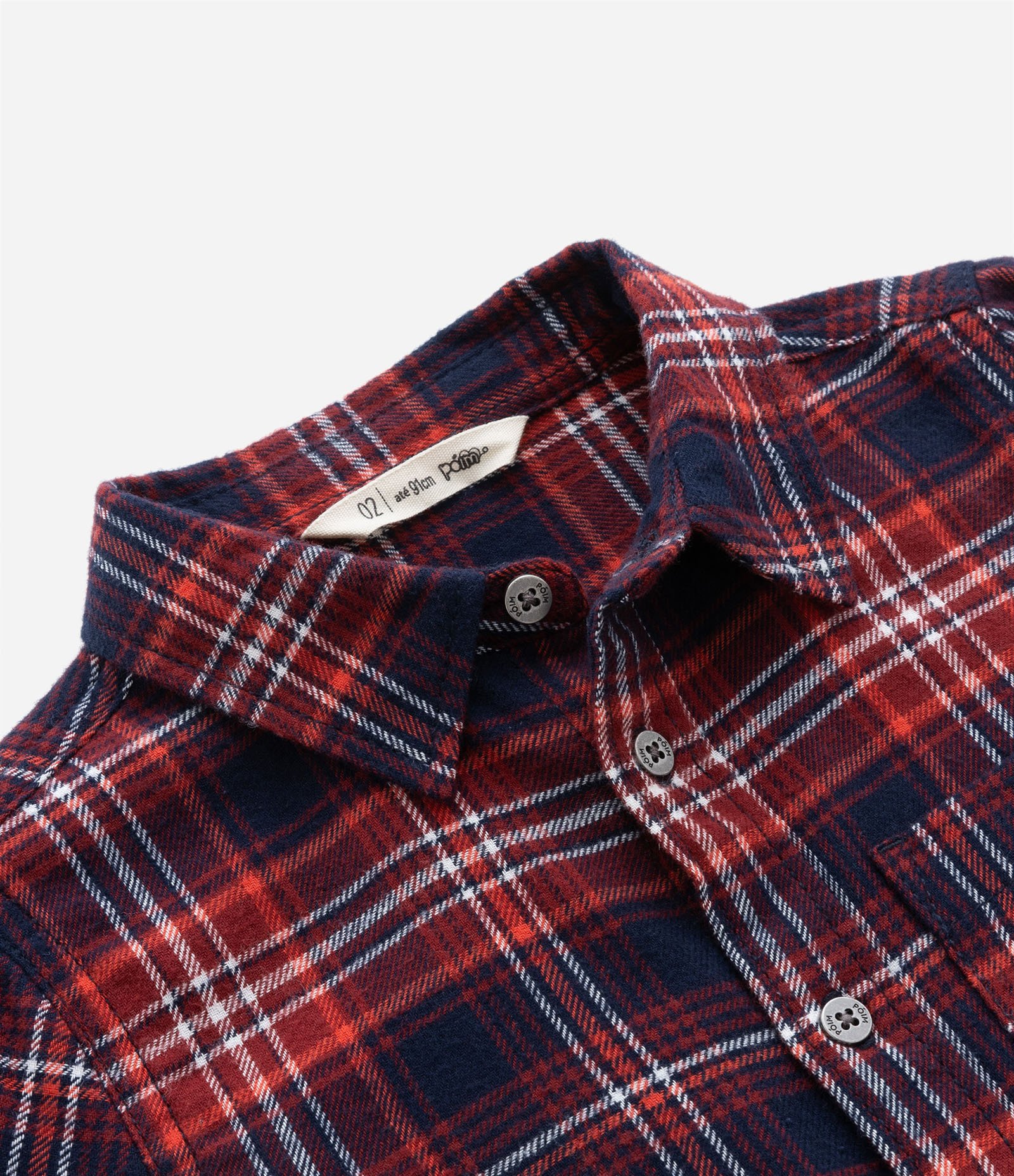 Camisa Infantil em Flanela Xadrez - Tam 1 a 5 anos Vermelho/Azul Marinho 6