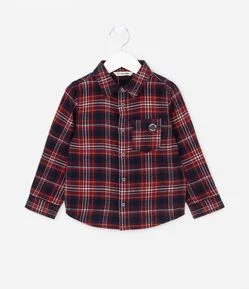 Camisa Infantil em Flanela Xadrez - Tam 1 a 5 anos