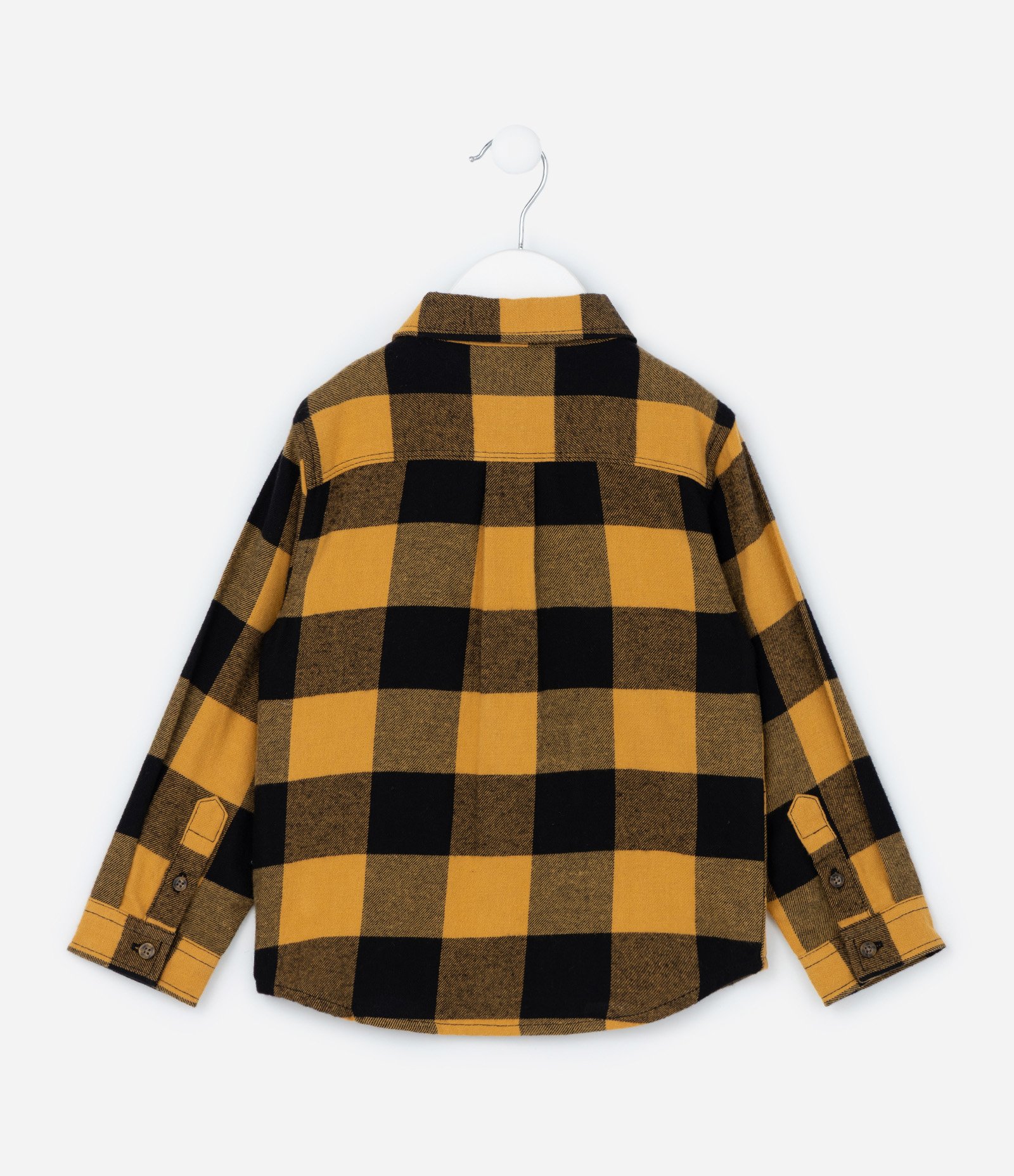 Camisa Infantil em Flanela Xadrez - Tam 1 a 5 anos Amarelo/Preto 2