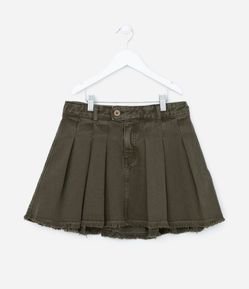 Saia Plissada Infantil em Sarja - Tam 5 a 14 anos